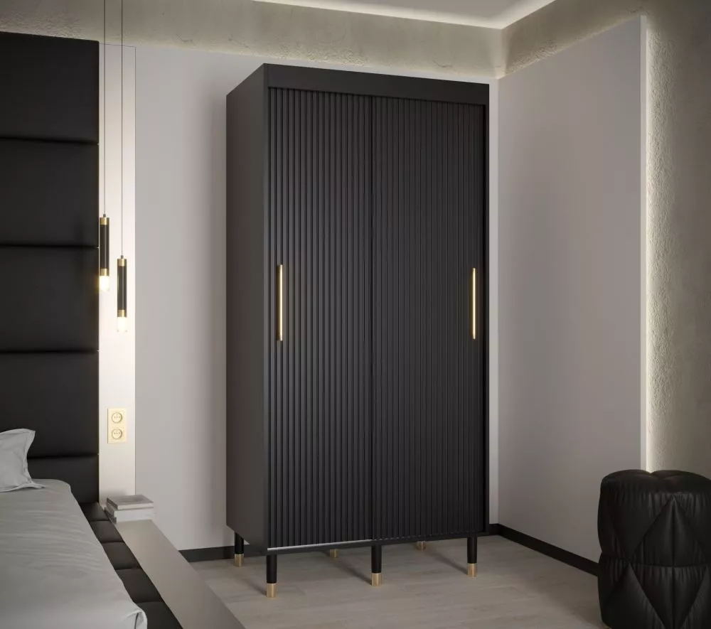 Skapis Calipso Slim 1 · Melns · 100 × 62 × 208 cm