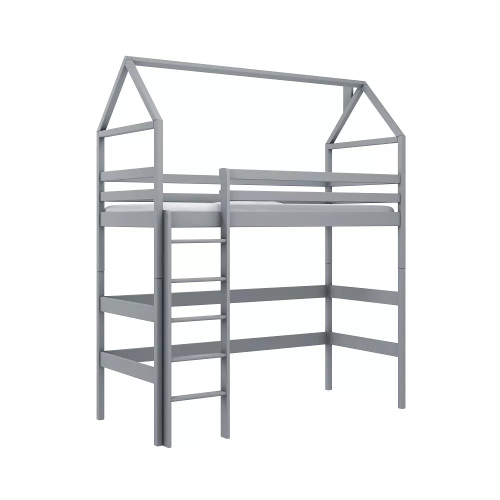 Bērnu gulta Gloria ar stelāžu Guļamvietas platums: 80 cm, Guļamvietas garums: 200 cm, · Pelēks · 87 × 208 × 178 cm