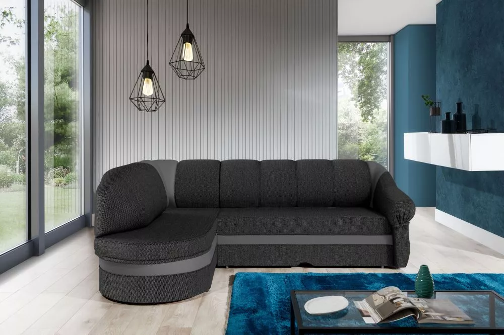 Dīvāns Benano Lux standard · Grafīts + pelēks · 180 × 250 × 85 cm
