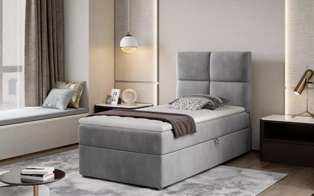 Gulta Rivia 90x200 Boxspring Premium Standard Guļamvietas platums: 90 cm, Guļamvietas garums: 200 cm, · Gaiši pelēks · 9