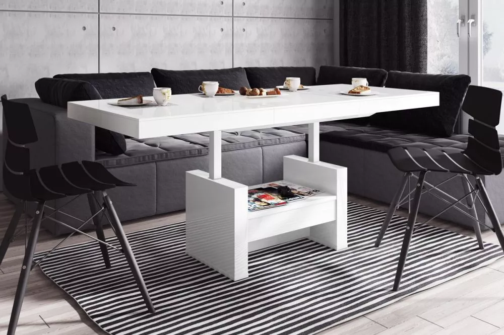 Žurnālgalds Aversa Lux Gloss Korpusa krāsa: balts, · 120 × 75 × 55.5 cm