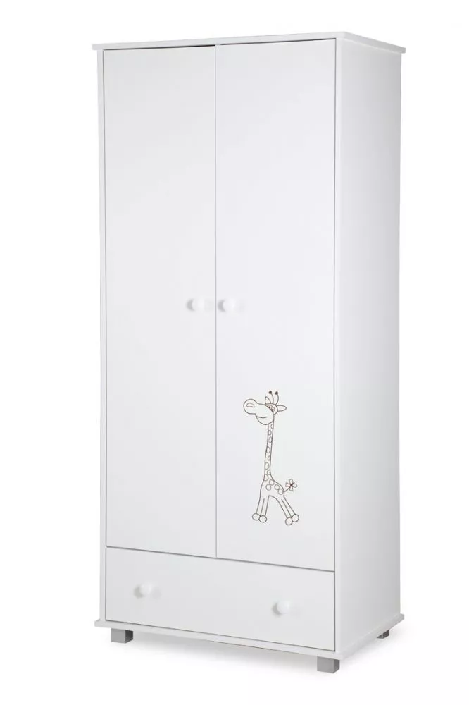 Bērnu skapis Safari 4 žirafe balts · Balts · 83 × 52 × 185 cm