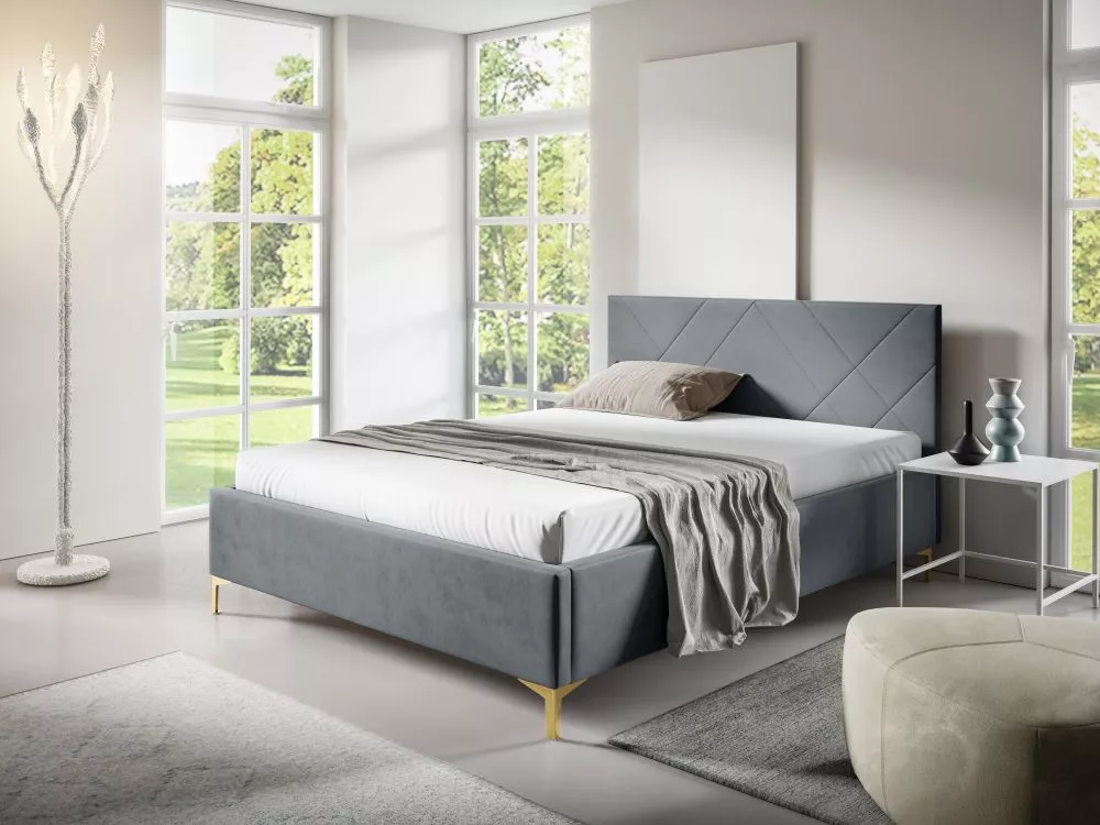 Gulta PK30 ar stelāžu Guļamvietas platums: 140 cm, Guļamvietas garums: 200 cm, stelāžas tips: metāla, · Pelēks · 148 × 2
