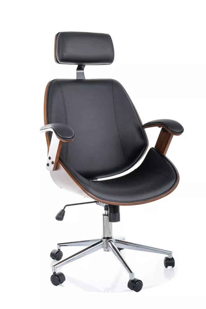 Datorkrēsls Kansas Comfort Korpusa krāsa: rieksts, Elementu krāsa: melns, · 62 × 44 × 117 cm