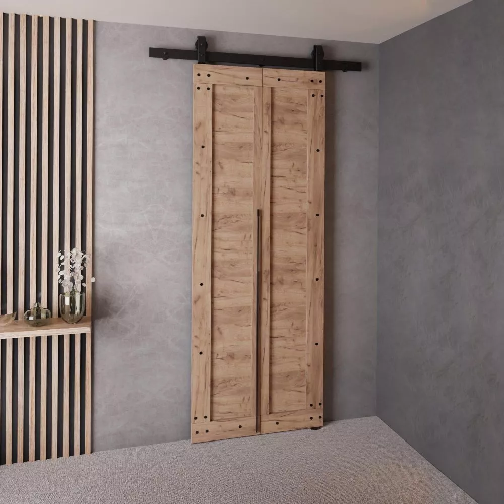 Bīdāmās durvis Qudio Loft-2 · Ozols craft zelts · 76 × 205 cm