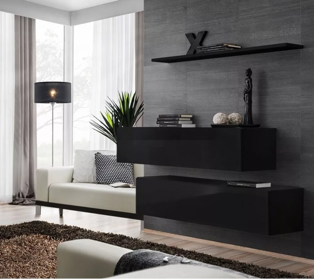 Plaukts Switch SB 2 · Melna · 130 × 110 × 30 cm