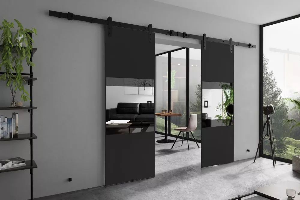 Bīdāmās durvis Mia Loft Duo · Grafīts · 192 × 205 cm