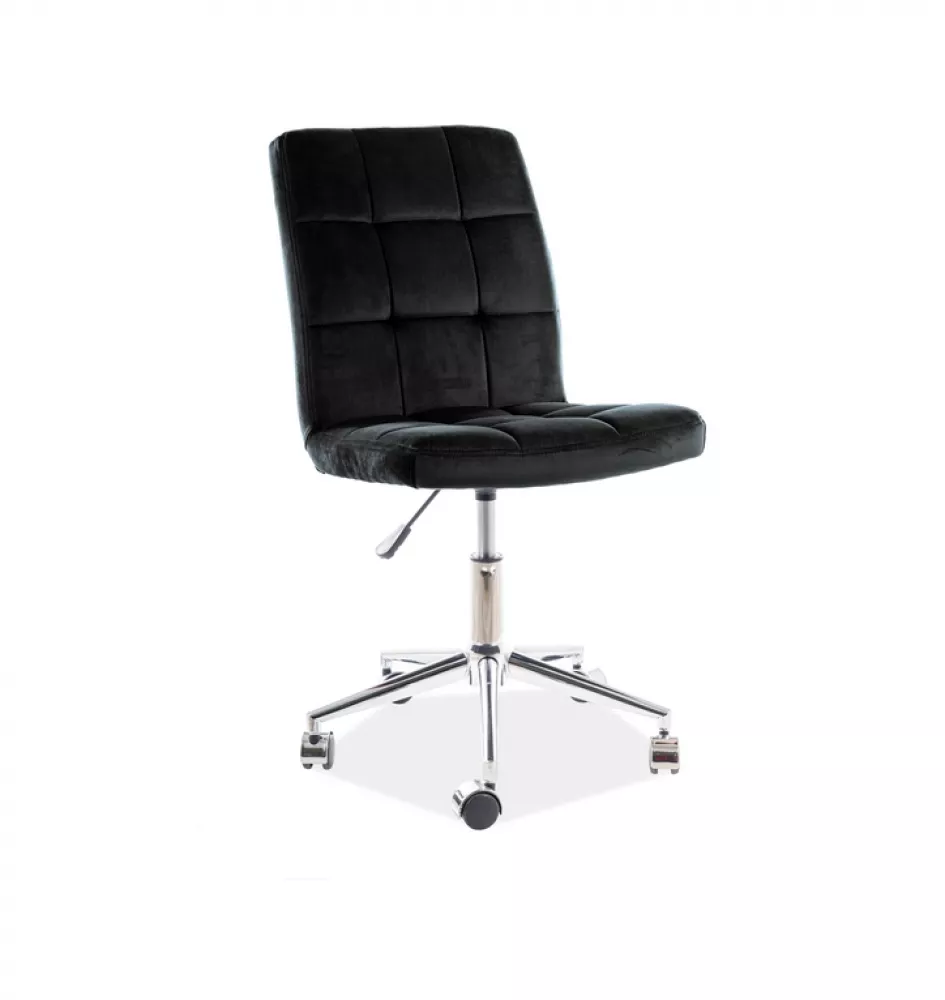 Datorkrēsls Q - 020 Velvet · Melns · 51 × 40 × 87 cm