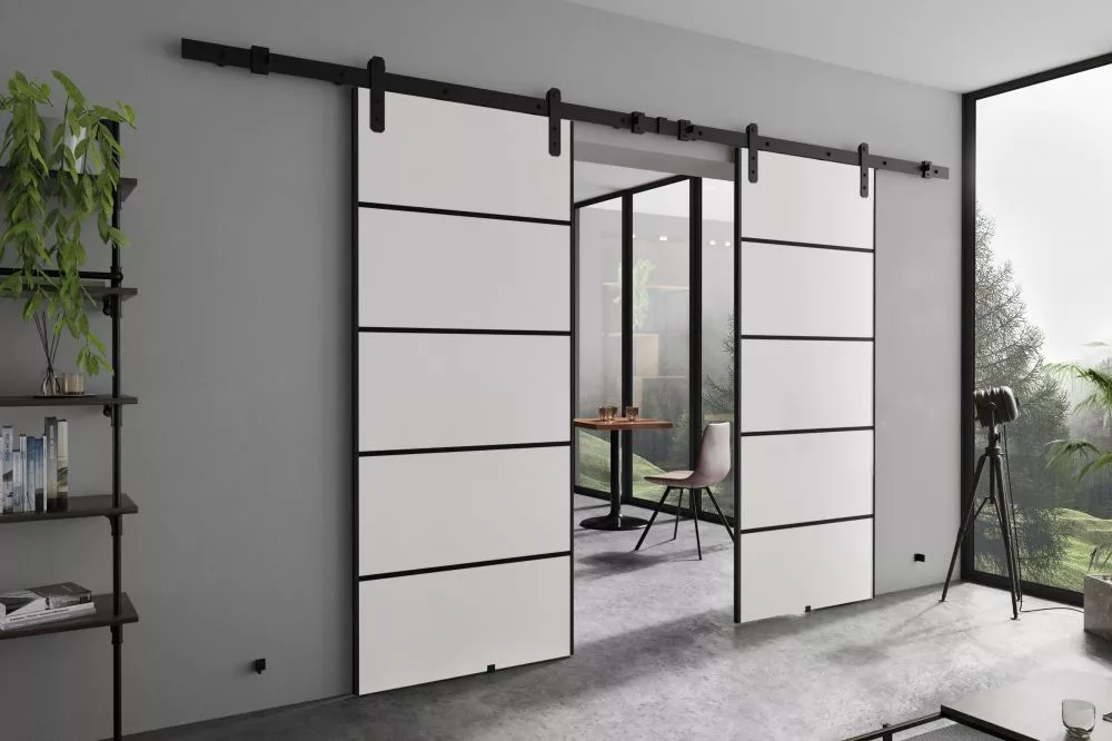 Bīdāmās durvis Arua Plus Duo · Balts · 212 × 205 cm