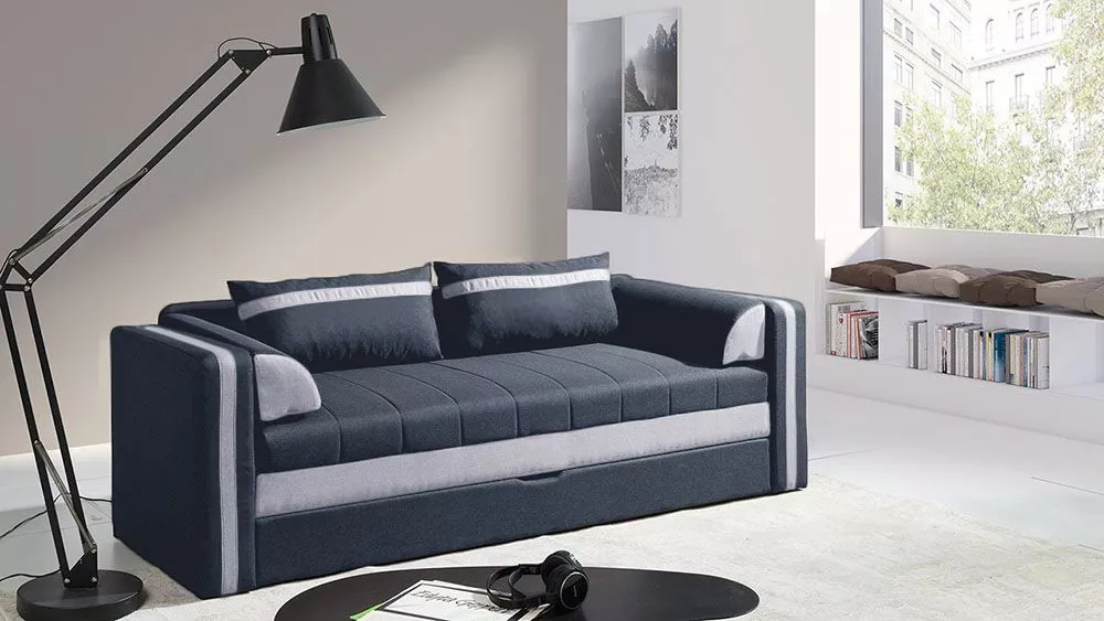 Dīvāns Euforia Sofa Standard · Grafīts + gaiši pelēks · 75 × 222 × 77 cm