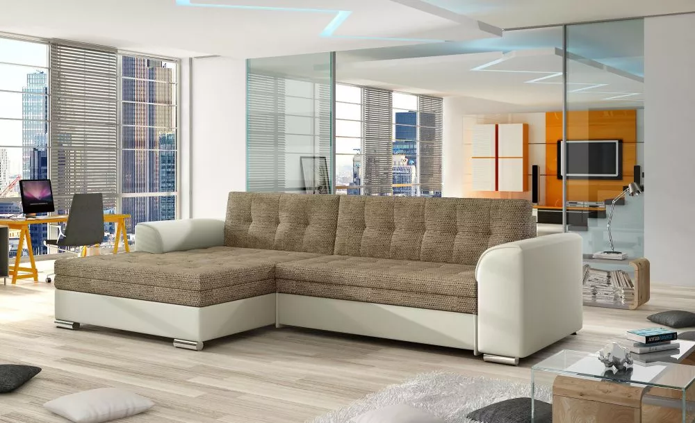 Dīvāns Conforti standard · Gaiši brūns + bēšs · 165 × 270 × 80 cm