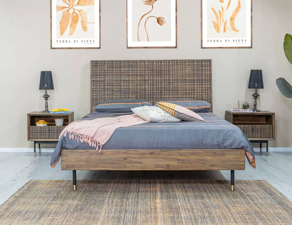 Gulta Maze MAZ K01 Guļamvietas platums: 180 cm, Korpusa krāsa: tumši bēšs, Guļamvietas garums: 200 cm, · 189 × 217 × 125