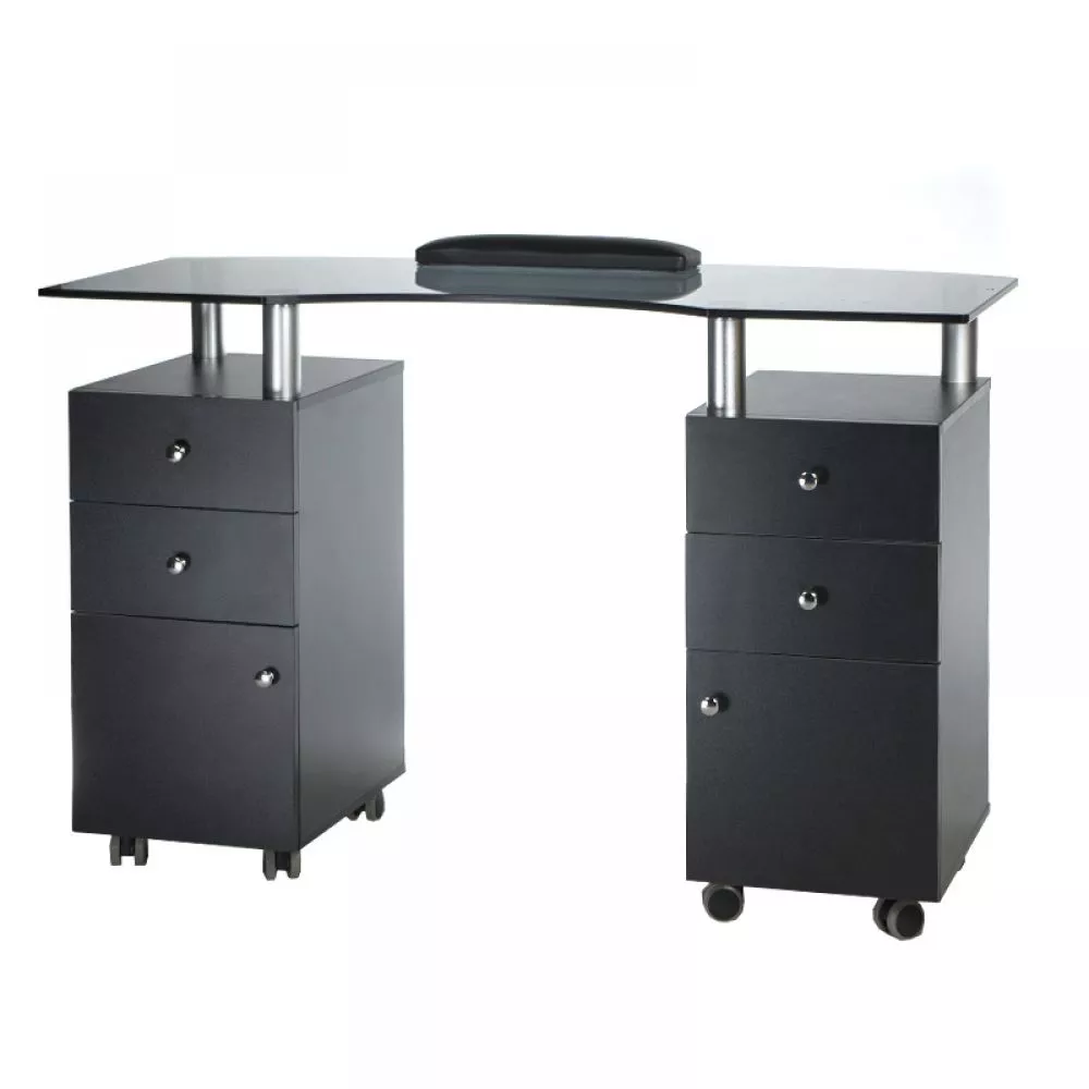 Kosmētikas galds BD-3453 · Melns · 122 × 78 × 54 cm