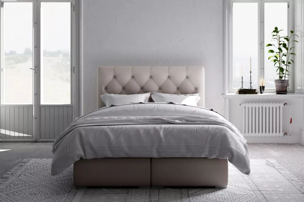 Gulta Roma Premium Boxspring Standard Guļamvietas platums: 160 cm, Guļamvietas garums: 200 cm, · Bēšs · 160 × 215 × 118 