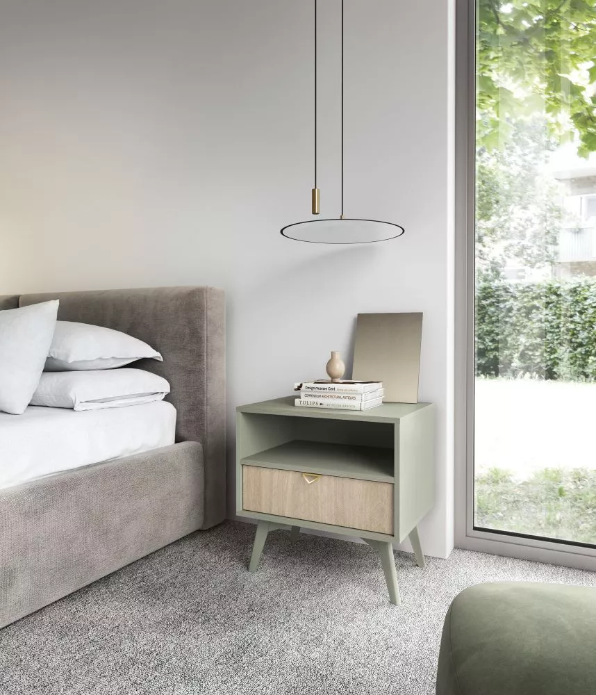 Naktsgaldiņš Forest S54 Korpusa krāsa: zaļš, Elementu krāsa: gaiši brūns, · 53.9 × 38 × 53.8 cm