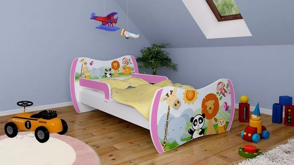 Bērnu gulta Dream L05 180x90 DM03 ar stelāžu Guļamvietas platums: 90 cm, Guļamvietas garums: 180 cm, · 114 × 184 × 71 cm