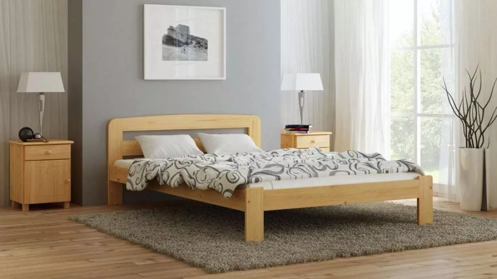 Gulta Sara ar stelāžu Guļamvietas platums: 160 cm, Guļamvietas garums: 200 cm, · Priede · 168 × 207 × 25 cm