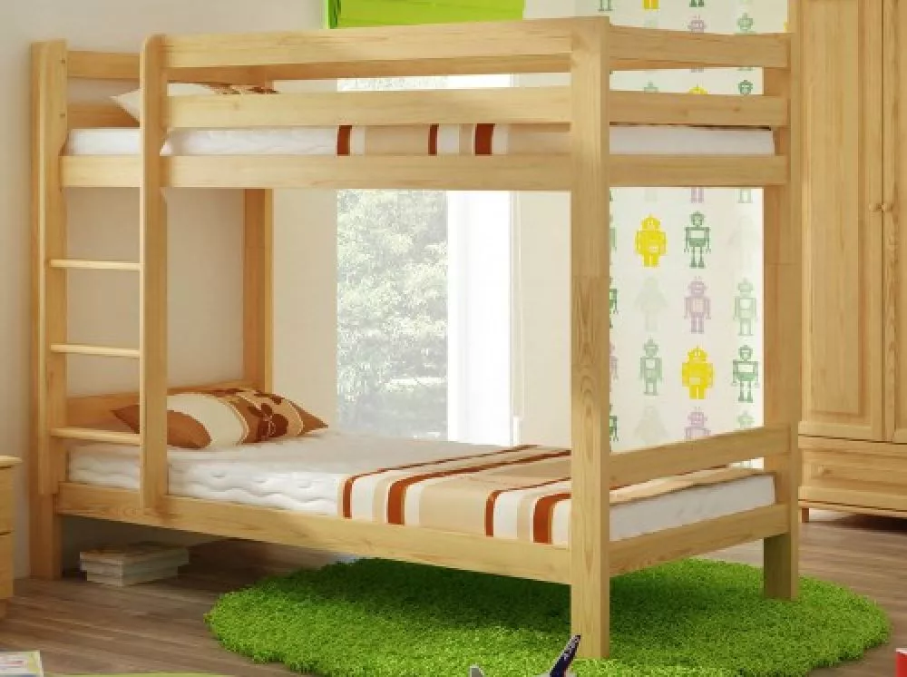 Gulta Bunk NK ar stelāžam Guļamvietas platums: 90 cm, Guļamvietas garums: 200 cm, stelāžas tips: koka, · Priede · 103 × 