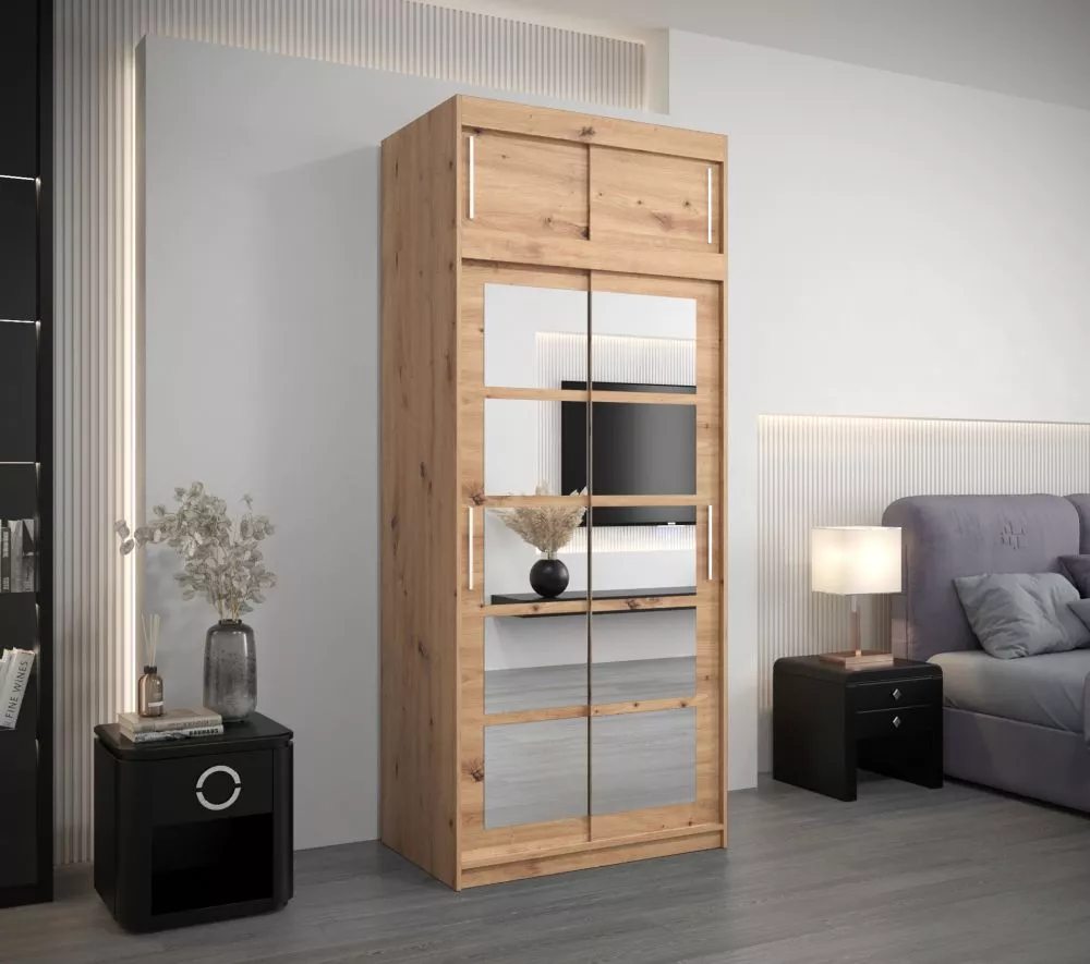 Skapis Roma 2 Premium · Ozols artisan · 100 × 62 × 240 cm