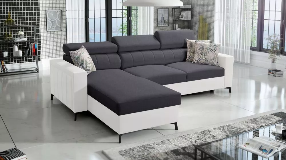 Dīvāns Baltico 1 Mini Standard · Grafīts + balts · 171 × 250 × 83 cm
