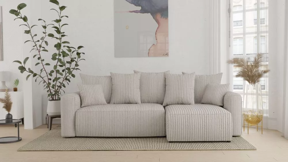 Dīvāns Denver L Comfort Standard · Gaiši bēšs · 142 × 238 × 73 cm