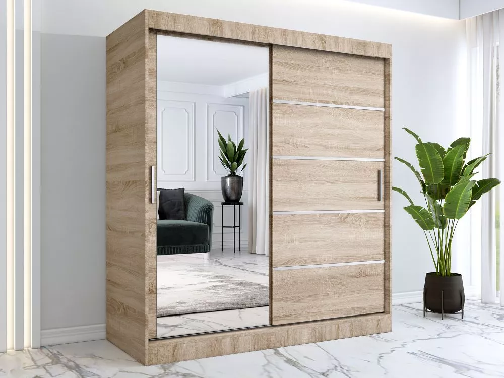Skapis Ralf Mirror · Sonoma · 180 × 60 × 200 cm