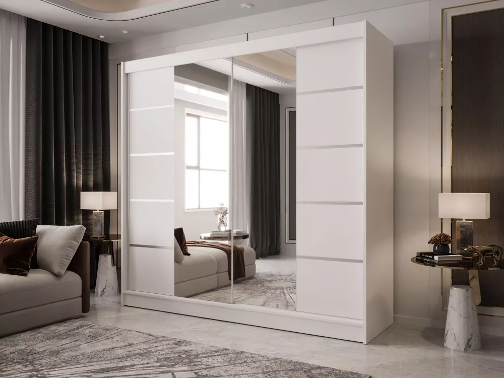 Skapis Boston 5 · Balts · 200 × 58 × 215 cm