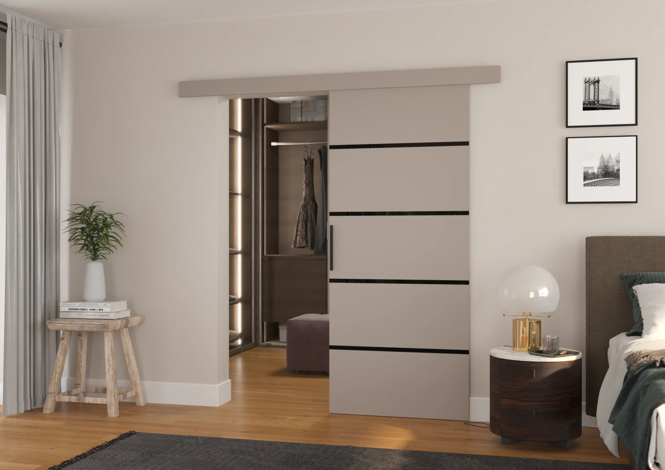 Bīdāmās durvis Muschu · Kašmira · 96 × 205 cm