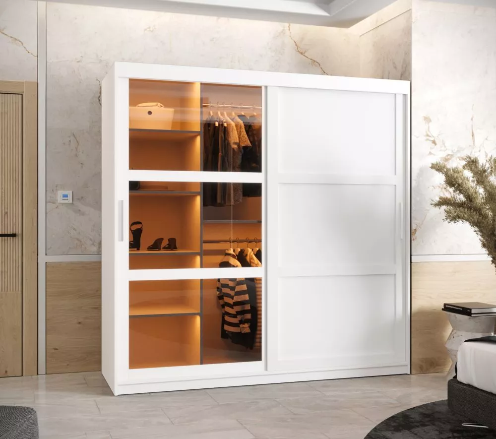 Skapis Dome 3 ar LED · Balts · 180 × 62 × 200 cm
