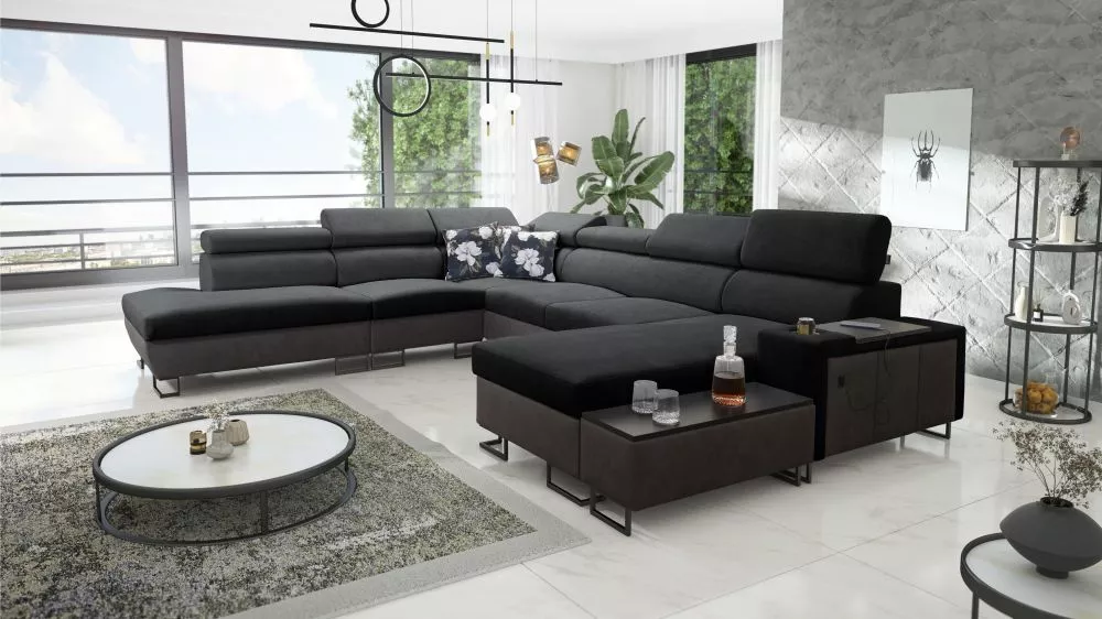 Dīvāns Melody 10 Premium Standard · Grafīts · 295 × 363 × 84 cm