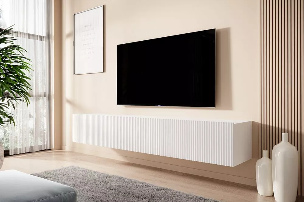 TV tumba Nicole RTV 200 2K1SZ W · Balts · 200 × 45 × 33 cm
