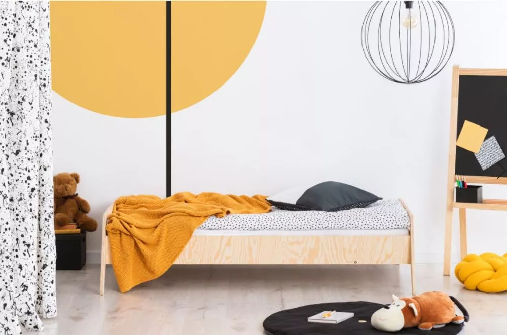 Bērnu gulta Kiki 9 ar stelāžu Guļamvietas platums: 70 cm, Guļamvietas garums: 140 cm, · Priede · 73 × 143 × 80 cm