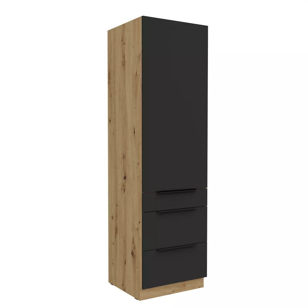 Virtuves skapis Aria Black 60 DKS-210 3S1F