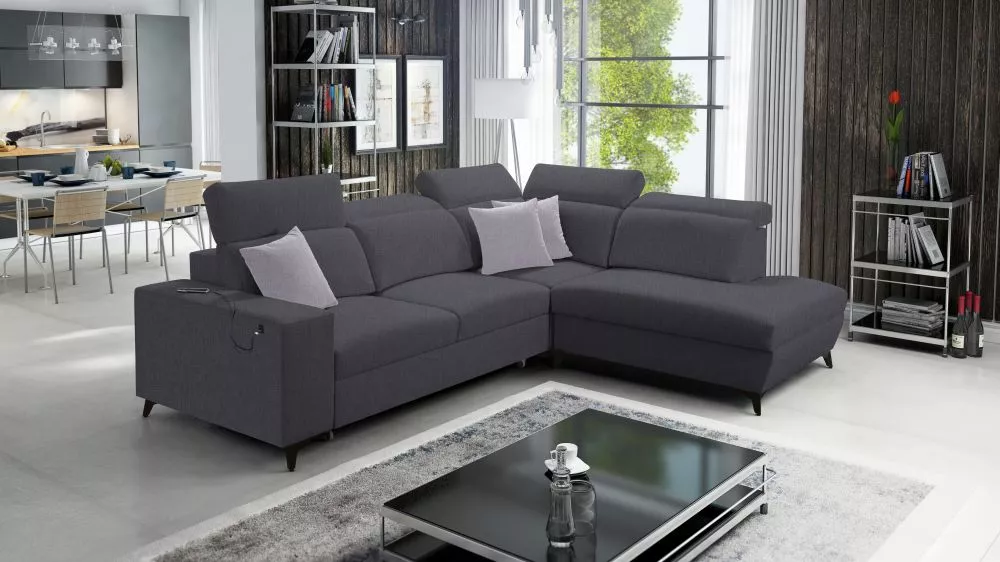 Dīvāns Bartone 7 Mix Standard · Tumši pelēks · 224 × 283 × 83 cm