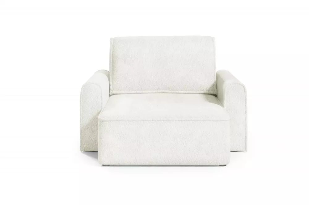 Mīksts krēsls Loretto 1S Long Premium Standard Sēdvietas dziļums: 112 cm, · Sudrabs · 140 × 158 × 88 cm