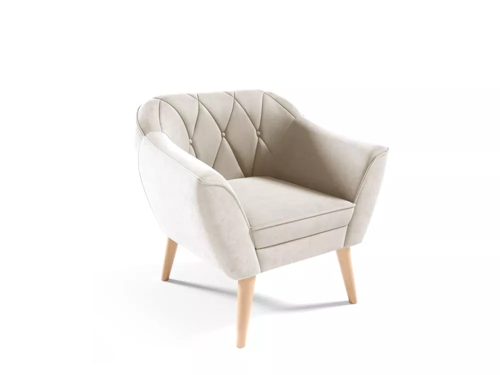 Mīksts krēsls Amelia typ 191 Standard Sēdvietas dziļums: 52 cm, · Krēma · 80 × 74 × 75 cm