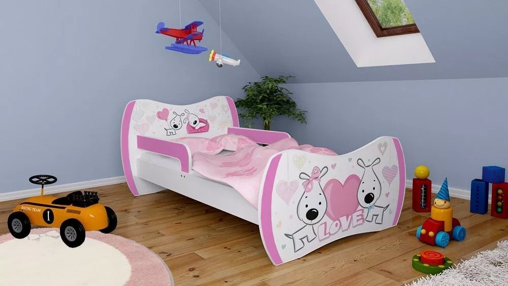 Bērnu gulta Dream L05 180x90 DM01 ar stelāžu Guļamvietas platums: 90 cm, Guļamvietas garums: 180 cm, · 114 × 184 × 71 cm