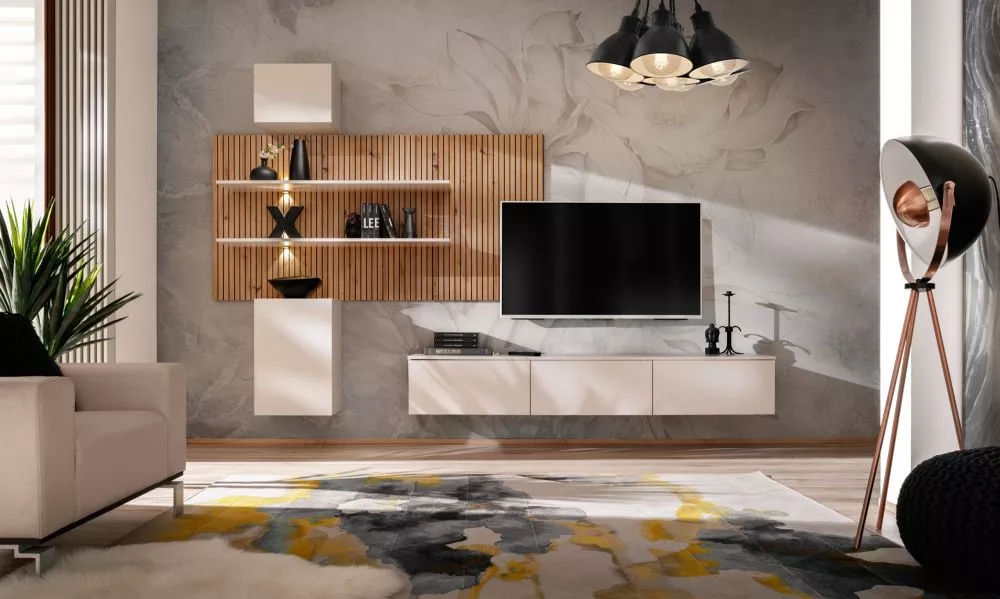 Sekcija Gusto PW B ar LED Korpusa krāsa: bēšs, · 280 × 45 × 180 cm