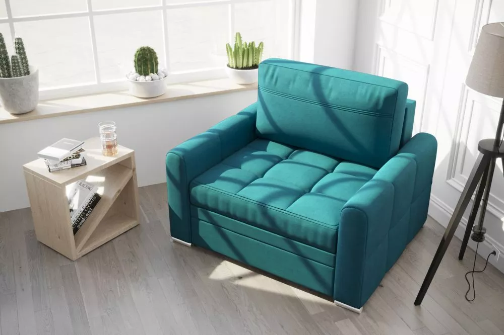 Mīksts krēsls Verona 1S standard Sēdvietas dziļums: 62 cm, · Tirkīzs · 105 × 100 × 82 cm