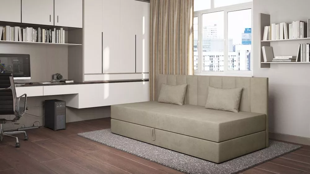 Dīvāns Ivet 1 Standard · Kapučino · 97 × 200 × 90 cm
