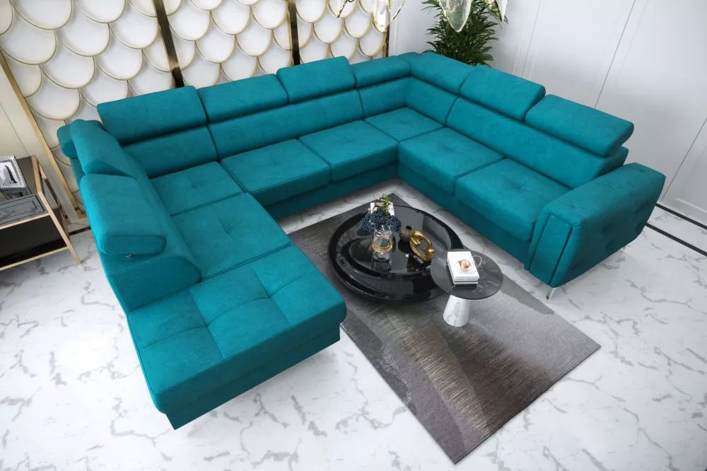 Dīvāns Orion Max 1 standard · Tirkīzs · 255 × 350 × 78 cm
