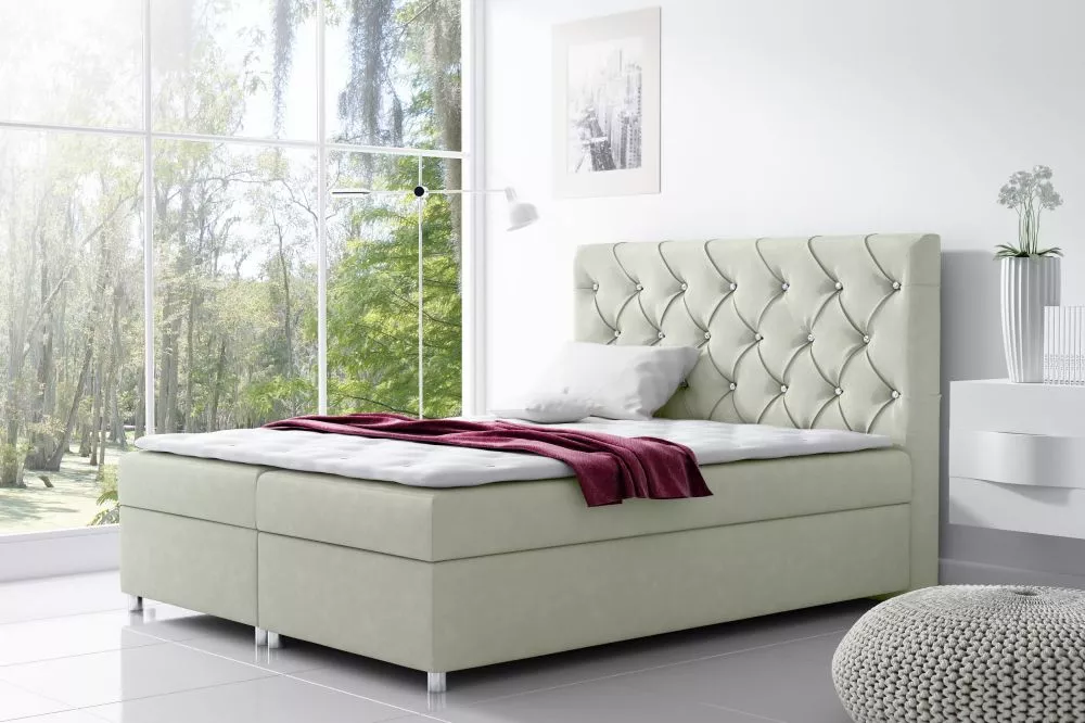 Gulta Roma Boxspring Premium Standard Guļamvietas platums: 140 cm, Guļamvietas garums: 200 cm, · Gaiši bēšs · 140 × 213 