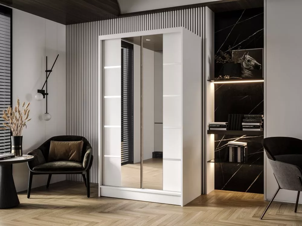 Skapis Detroit 5 · Balts · 100 × 58 × 200 cm