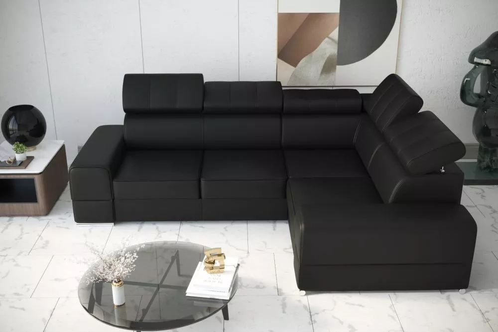 Dīvāns Royal 2 Relax standard · Melns · 210 × 280 × 79 cm