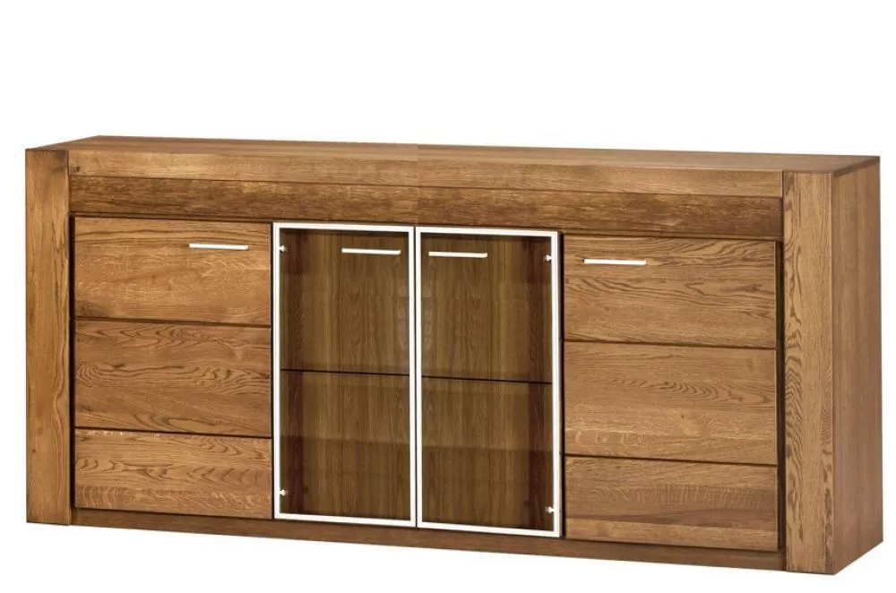 Kumode Velvet 49 ar LED · Ozols antīks · 201 × 42 × 88 cm