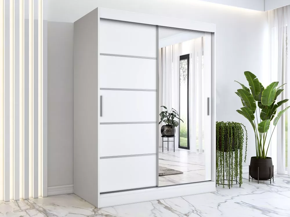 Skapis Pepe Mirror · Balts · 150 × 60 × 200 cm