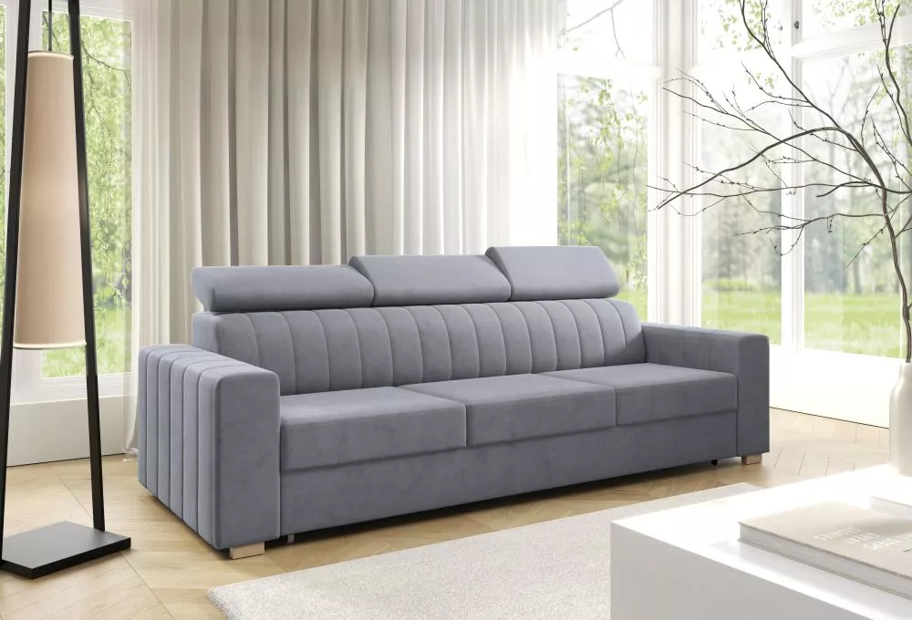Dīvāns Laos 3 Sofa standard · Gaiši pelēks · 95 × 242 × 95 cm