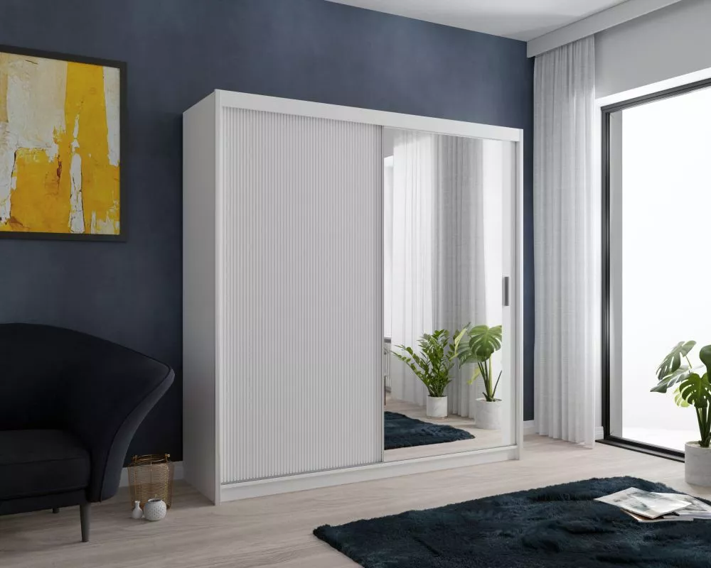 Skapis Chicago Slim · Balts · 203 × 62 × 216 cm