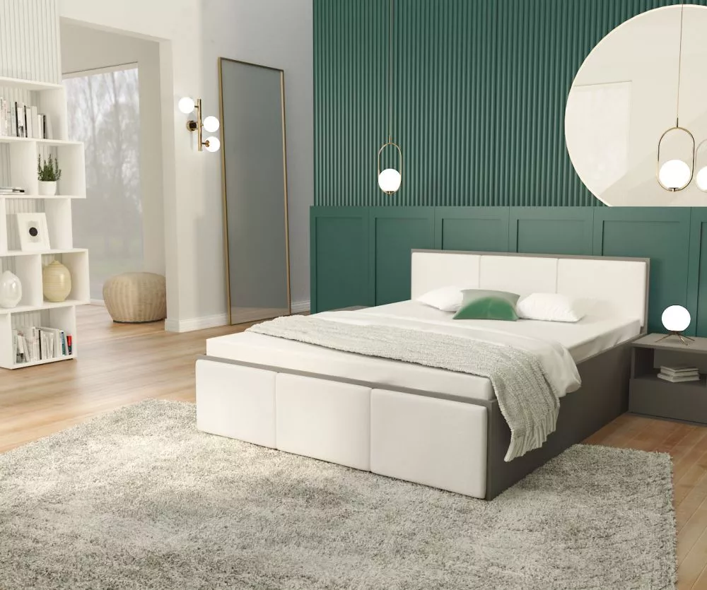 Gulta Panama T Grey ar stelāžu Guļamvietas platums: 160 cm, Korpusa krāsa: pelēks, Guļamvietas garums: 200 cm, stelāžas 