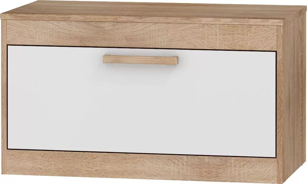 Kumode Maximus MXS 33 · Sonoma + balts spīdums · 80 × 41.4 × 45.5 cm